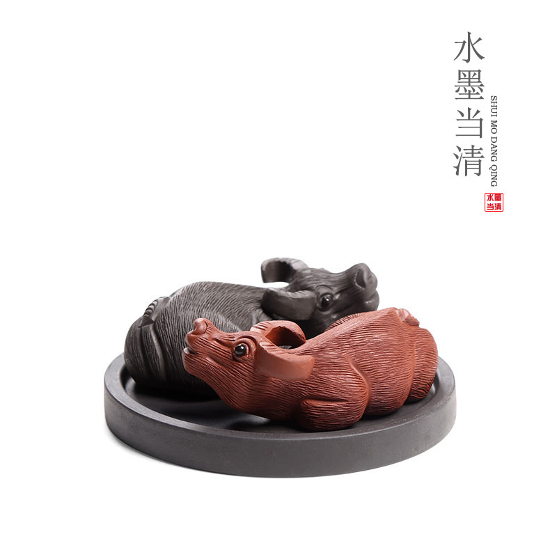 Cattle to turn things around pet furnishing articles boutique purple sand tea to keep individuality creative play zen tea tea tea set decoration accessories