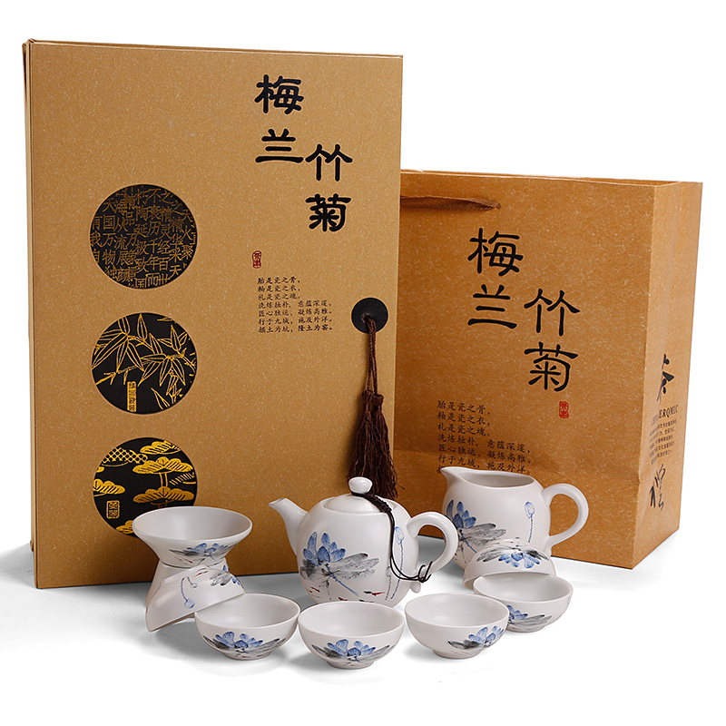 Simple kung fu tea teapot ceramics suit small tea tray was mini household contracted and I tea taking of Chinese style