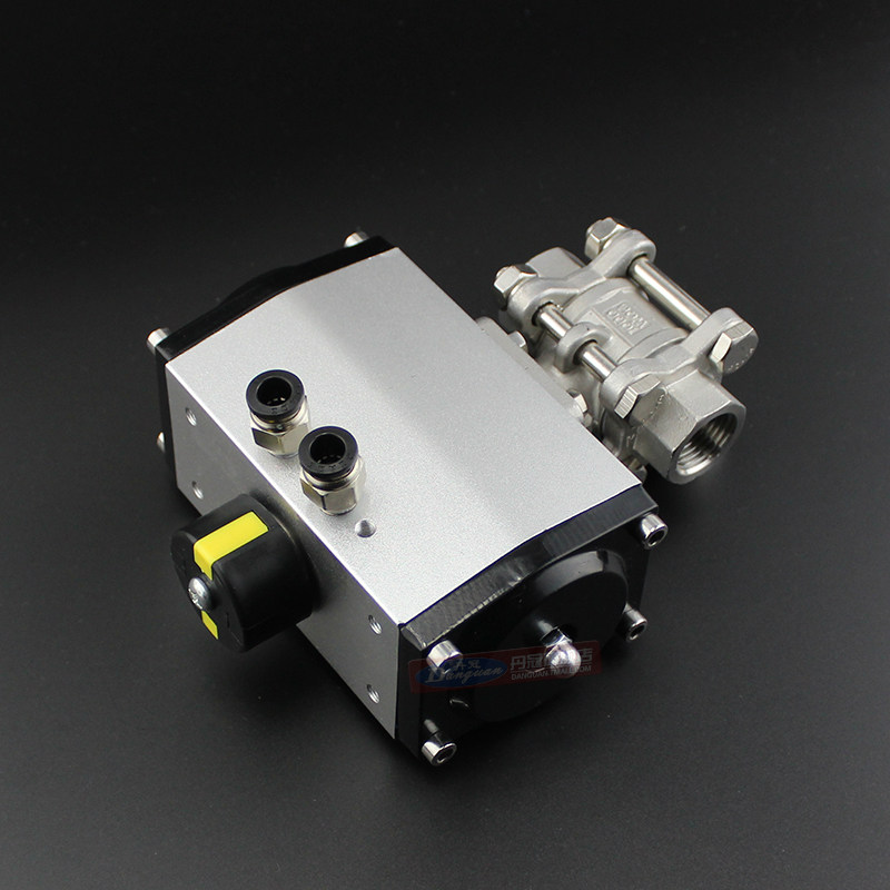 q611f-16p 304不锈钢二片式气动球阀 gt型气缸dn15 20 40 50丝口