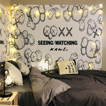 kaws tide brand background cloth ins wind hanging cloth Net red wall cloth live rental room bedside background wall bedroom tapestry