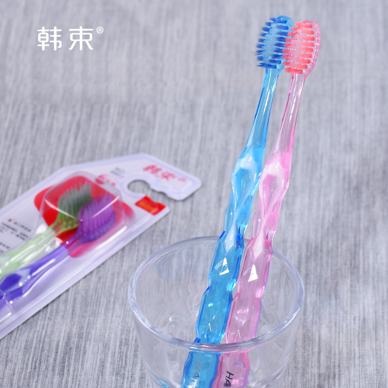 韩 束Genuine soft bristle toothbrush couple two packs adult adult men and women family wear travel wear imported bristles