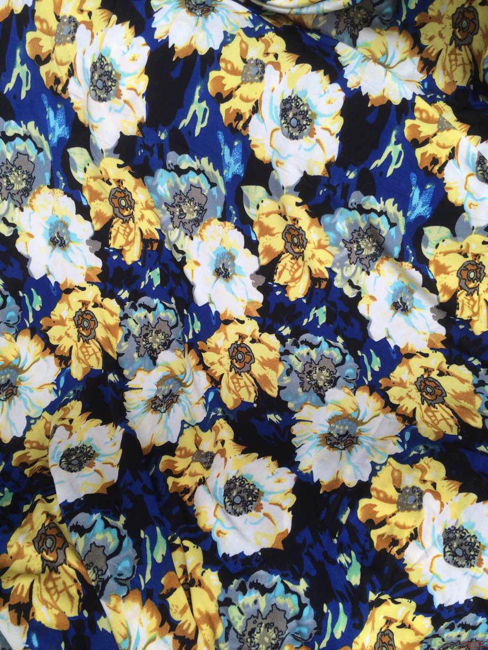 印花蕾丝布料布头冰丝不透弹力面料花色连衣裙碎花网纱蕾丝布料_7折