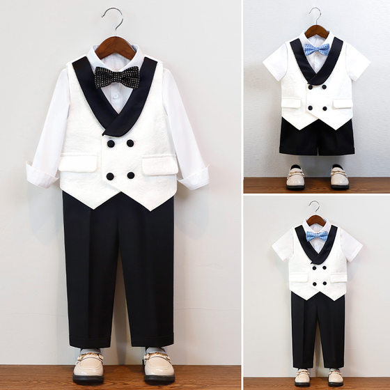 Children's vest short-sleeved dress suit summer flower girl one year old suit boy hosts piano show costume
Children's vest short-sleeved dress suit summer flower girl one year old suit boy hosts piano show costume