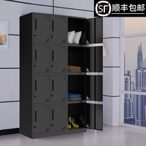 Thickened black locker Employee locker Tin cabinet Lockable storage cabinet Gym locker room change wardrobe
