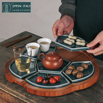 Italian ZPPSN day style bamboo ceramic tea spot tray home refreshment dry fruit tray fruit snacks tea road accessories