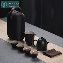 Italy ZPPSN coarse pottery Kung Fu tea set accessories Household teacup travel outdoor portable pot four cups