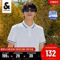 Jack Jones summer POLO-SHIRT mens color striped tide t sports casual semi-short sleeve lapel T-shirt