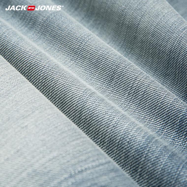JackJones杰克琼斯进口含莱卡男薄款修身锥腿牛仔裤O|215332021