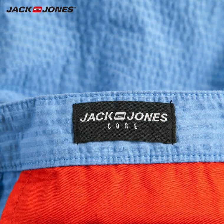 新降5折JackJones杰克琼斯棉质宽松纯色休闲五分短裤C|215215029