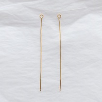 Sterling silver needle 14K real gold Korean version Korean ear wire high-end exquisite ear accessories wild temperament student handmade DIY