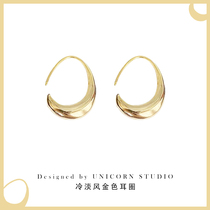Fashion circle earrings simple ins cold wind metal earrings temperament niche high-end personality all-match earrings