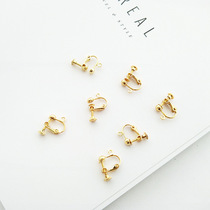 Fashion all-match screw earrings ear clips painless U-shaped gold and silver electroplating color preservation simple student handmade DIY accessories