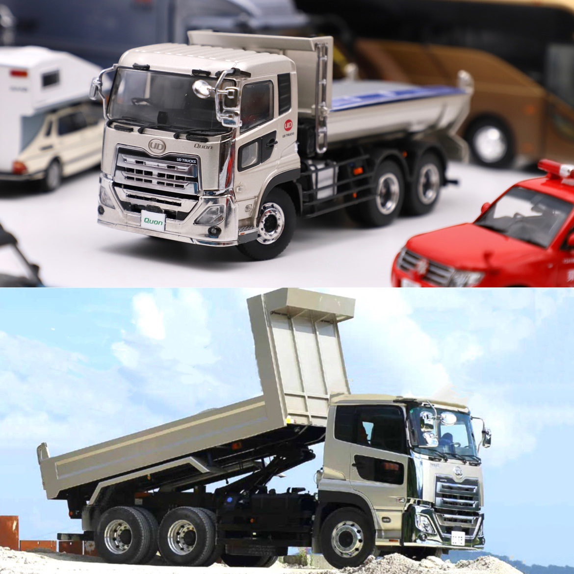 UD QUON 6x4 + LOWBED TRAILER SET 1 43 とも様 KYOSHO UD QUON