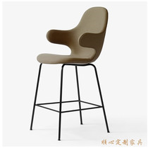 Nordic stainless steel bar chair hug chair leisure chair reception chair Hotel Hotel home fabric can be customized