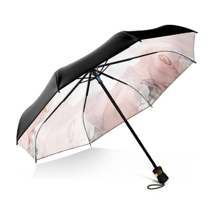 太阳伞防晒防紫外线女遮阳伞小upf50+双层黑胶折叠海螺两用晴雨伞