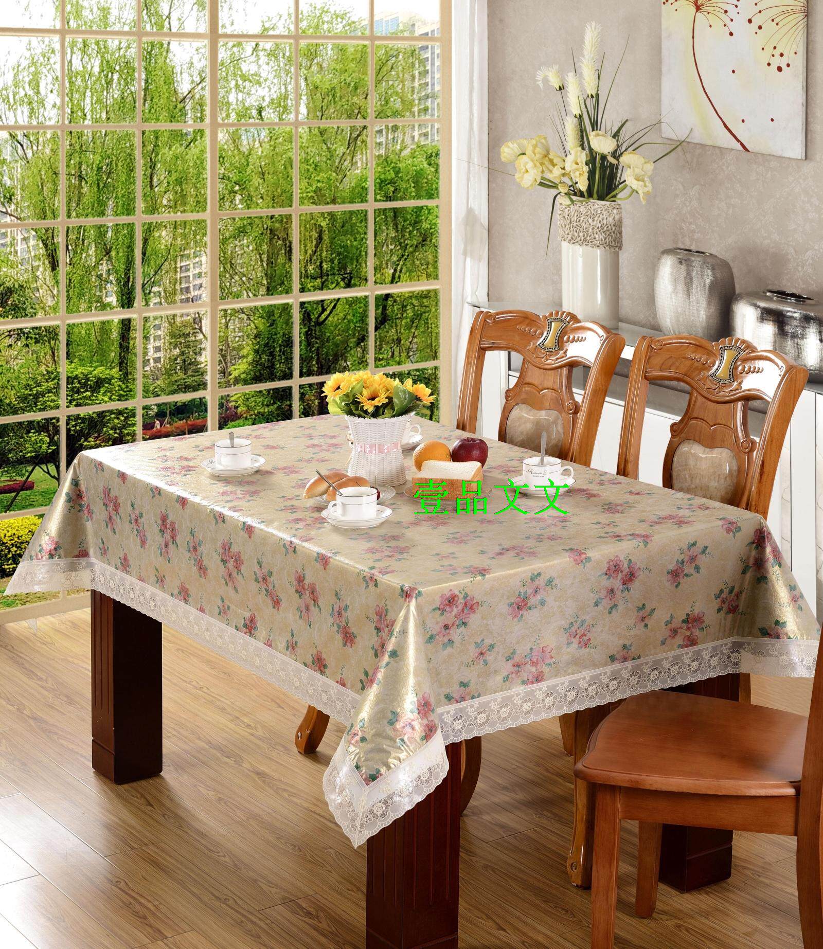 时尚欧式青铜炫金蕾丝长方形桌布桌巾茶几台布防水防烫防污易清洗