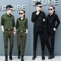 2020 new spring and autumn military uniform shirt female outdoor military fans slim training clothes thin couple pure cotton tooling shirt