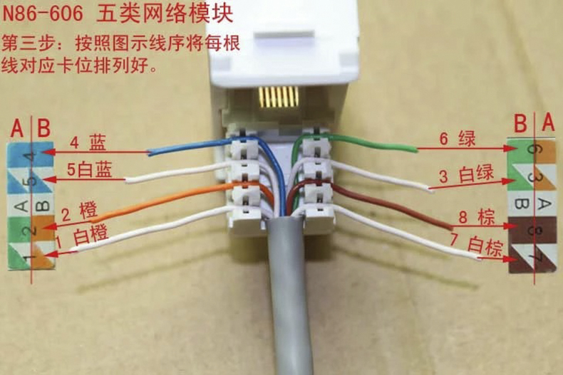 贝桥网络面板压线单口模块rj45五类网线电脑86墙面