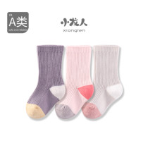 Xiaolong People Spring Autumn Baby Socks Newborn Baby Midbarrel Korean version pure cotton long cylinder without bone and mouth male and female stockings