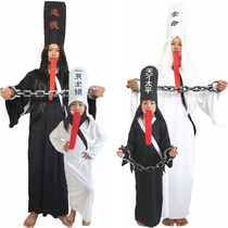 cos Halloween adult ghost costume black and white performance costume Female ghost Sadako costume Taoist Qing Dynasty zombie costume