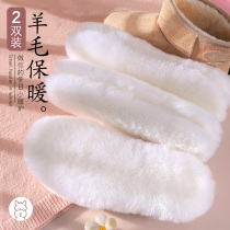 Pure wool leather wool one warm insole female male breathable sweat-absorbing and deodorant winter plus velvet padded super soft cotton insole