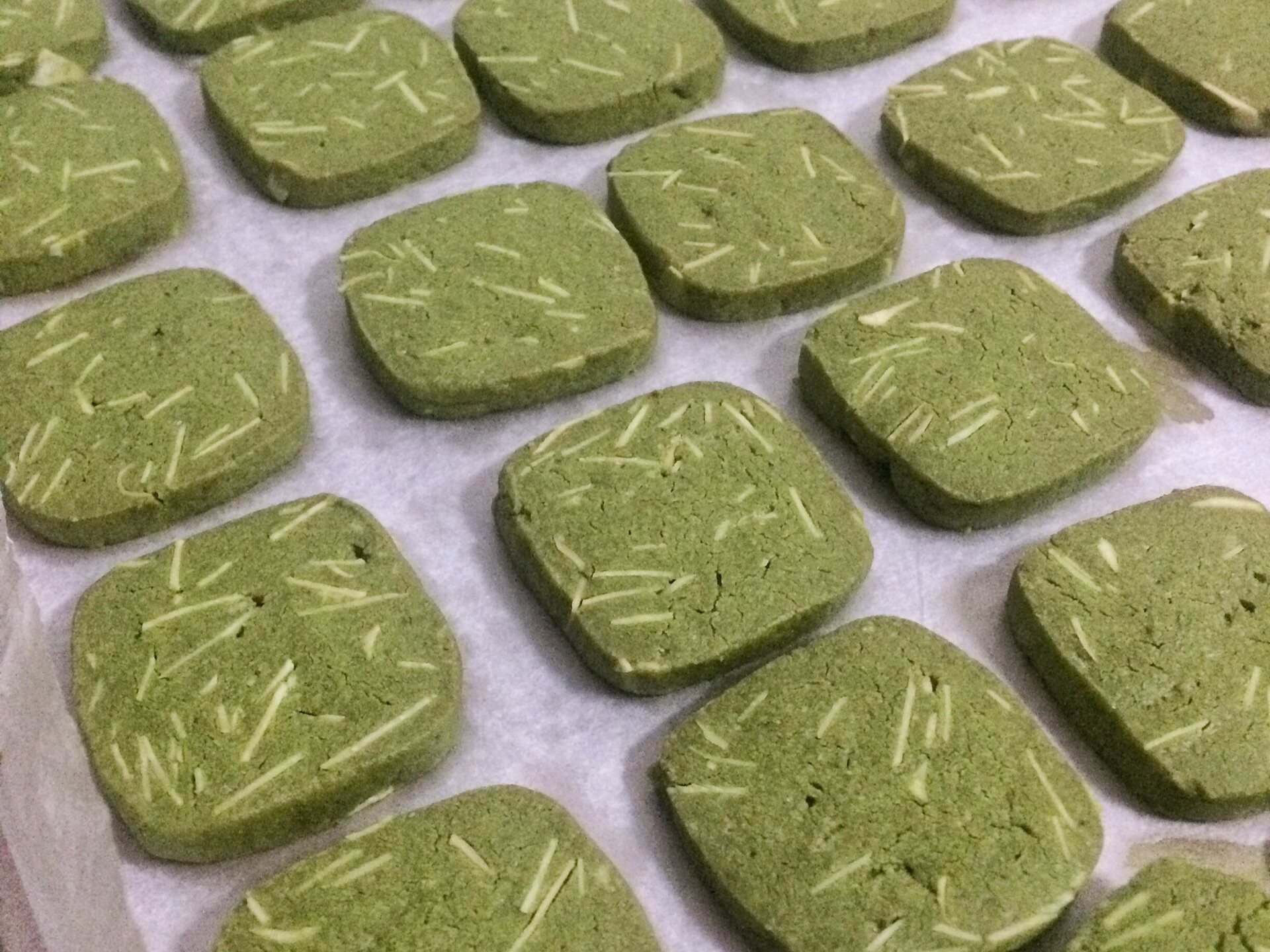 下午茶好搭档,抹茶杏仁饼干