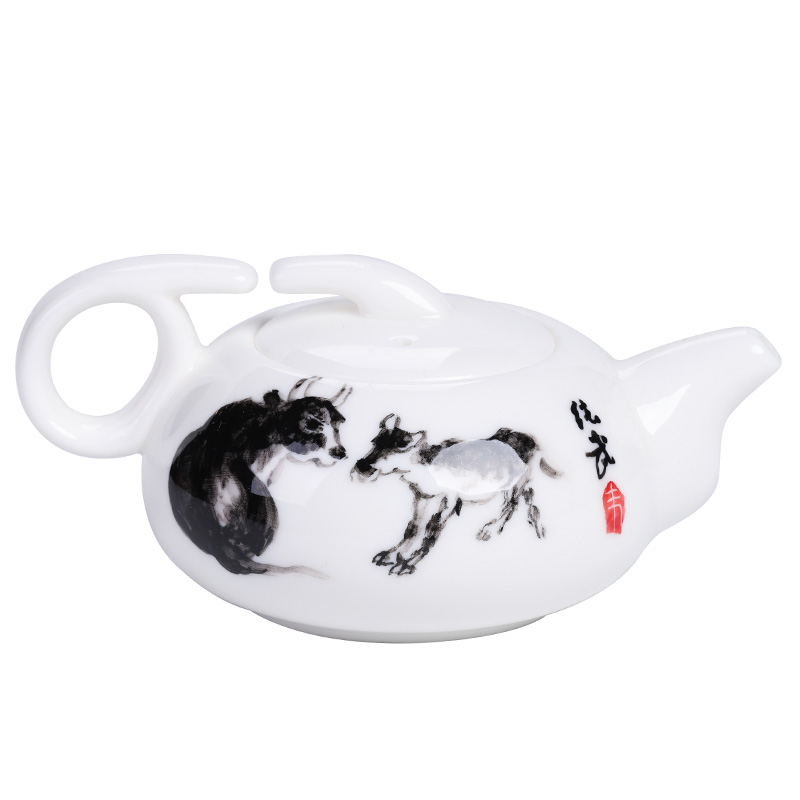 WeiChunWu unceasing white porcelain ceramic teapot collection level pure manual single pot one little teapot with a teapot