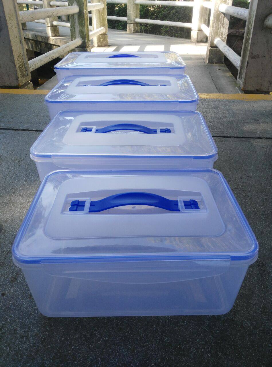 手提塑料保鲜盒套装超大冰箱密封箱保鲜盒长方形食品级收纳盒包邮_7折