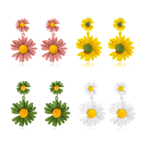 925 Silver Daisy Earrings Women's New Trendy Personality Korean Gas Net Red Flower Earwear in 2021