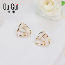 925 silver needle geometry earrings New 2021 tidal earrings about female croquette of Korean gas net red earrings