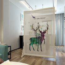 Brief Nordic Screen Living room Xuanguan partition bedroom door hall fashion mobile semi-overdraft yarn customizable solid wood seat screen