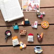 European-style creative fun 3D three-dimensional simulation bread coffee resin home decoration magnetic refrigerator sticker magnet