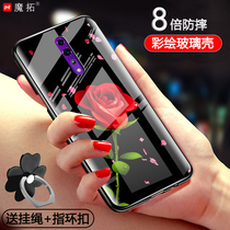 oppo Reno Z glass shell PCDM10 mobile phone case men ren0z cartoon 0pp0r mirror opopopr tide women