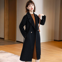 Casual Beauty to the heart of the water corrugated double-sided jacket women 2022 winter high-end long woolen coat