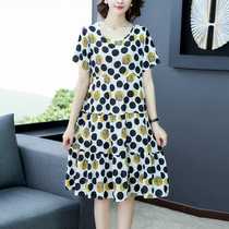 Cotton Sleeping Dress Woman Wear Mid Long Pajamas Dress in Summer Large Cotton Cotton Dress