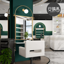 Tide shop barber mirror LED with light net red hair hot dyeing single-sided mirror Hair salon photo studio beauty makeup mirror