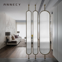 Light luxury rotating screen partition Modern simple tempered Changhong frosted glass Semi-occluded living room entrance can be moved