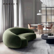 Modern sofa Light luxury fabric creative curved living room designer Nordic style simple small apartment net red chair