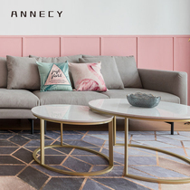 Nordic coffee table Light luxury Marble net red wind coffee table Living room Simple modern small apartment Gold round tea table