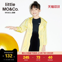 little moco children's spring autumn discount children's trench coat girls' mid-length hooded coat lightly waisted