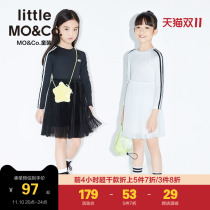 little moco kids spring autumn discount girls pleated mesh dress children's sports style dress trendy