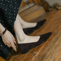 Pins are great to wear ~ small crowddesign shallow mouth custard frosted genuine leather single shoes female one pedaling with grandma shoes