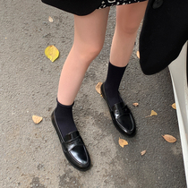 S Big Giant good wearing ~ genuine leather sloth shoes One foot pedal Lefoe shoes womens retro small leather shoes extremely minimalist flat shoes