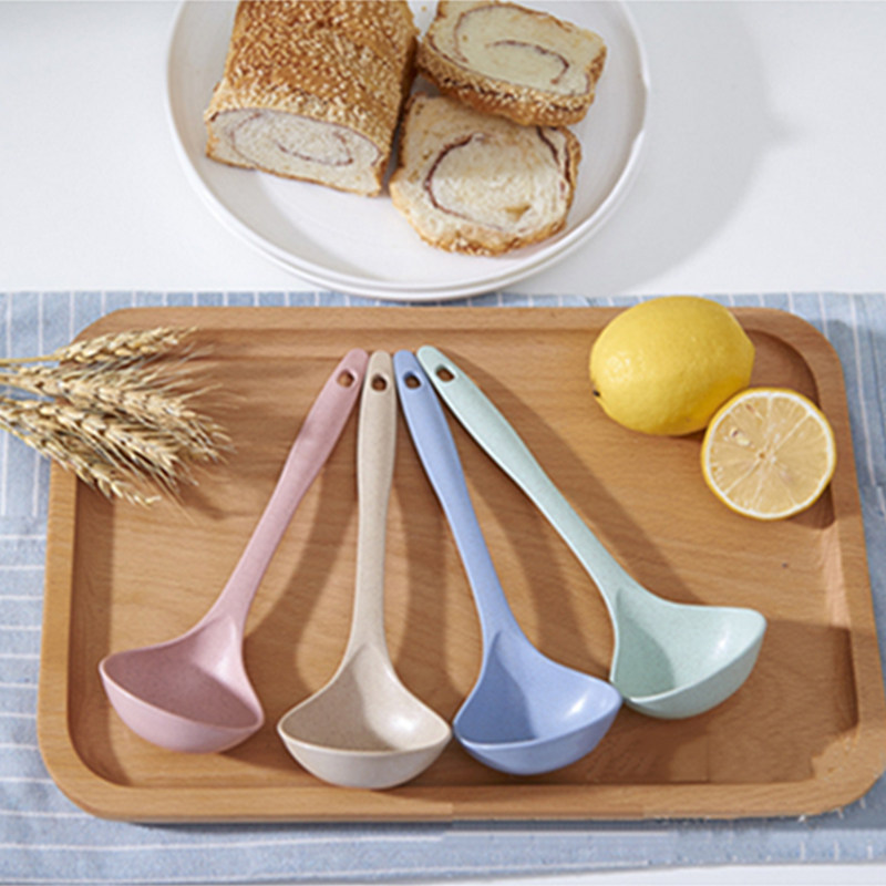 天然环保小麦秆汤勺 塑料餐具旅行调羹麦香勺子餐勺汤勺_7折现价3.2元