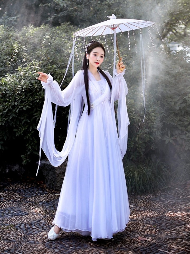 欧莎文芸溪汉服古装襦裙薄纱仙气