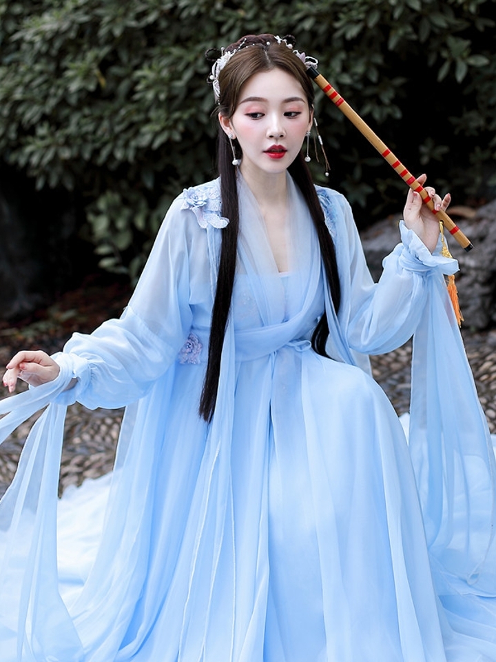 欧莎文 芸溪汉服古装襦裙薄纱仙气-服装搭配师容夫人