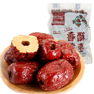 脆枣500g无核酥脆新疆若羌灰枣嘎嘣脆枣整箱烘干空心香酥红枣整箱