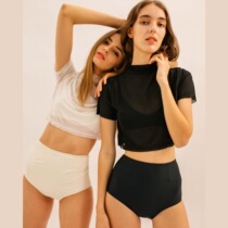 2021 New Split Mesh Yarn Swimsuit Womens Day Ensemble Sexy High Waist Bikini Beach Seaside Surf Snorkeling