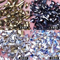 Nail Diamonds Beauty Chia Water Drill Ornament Mesh Red Burst Shiny Drilling Accessories Ore Black New Mix Mine Black Decoration