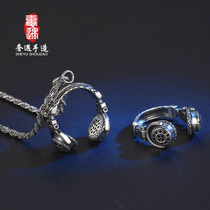 Luxury encounter pendant necklace trendy men ring female wild boys Korean music personality tide hip hop retro pendant